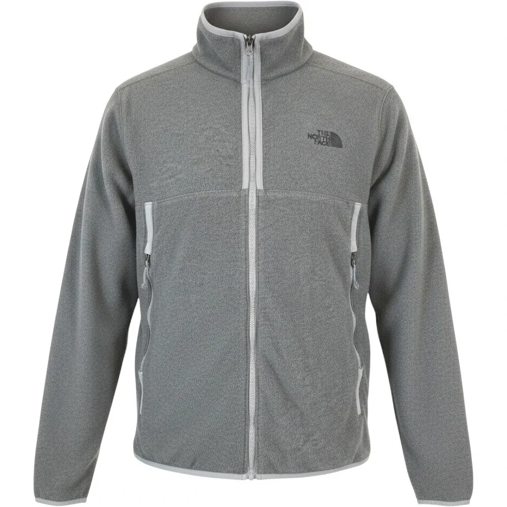 The North Face Glacier Alpine Jacket Mens M Gray Full Zip Fleece Hiking NF0A3MFV